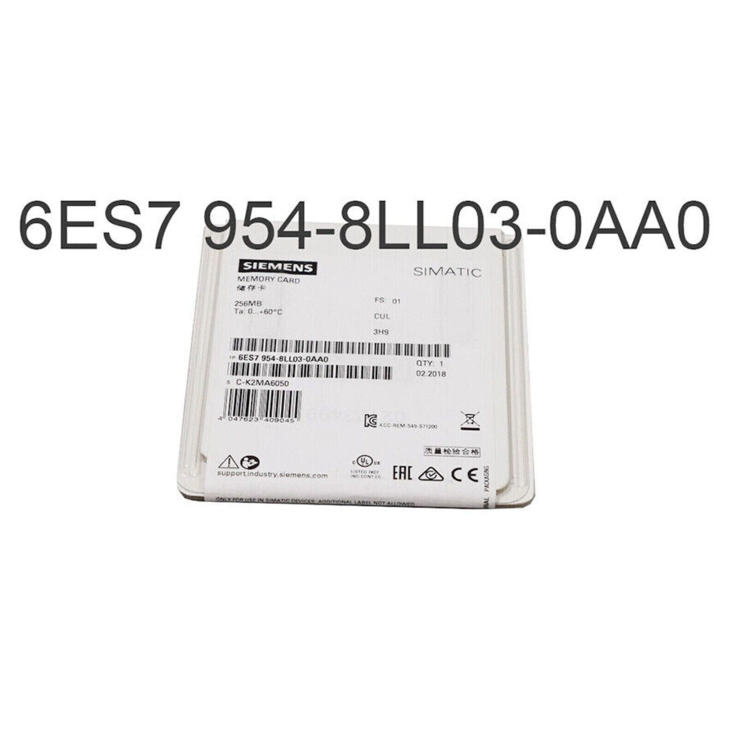 Siemens SIMATIC S7 Memory Card 6ES7 954-8LL03-0AA0, 256MB for S7-1500 PLC, Industrial Automation