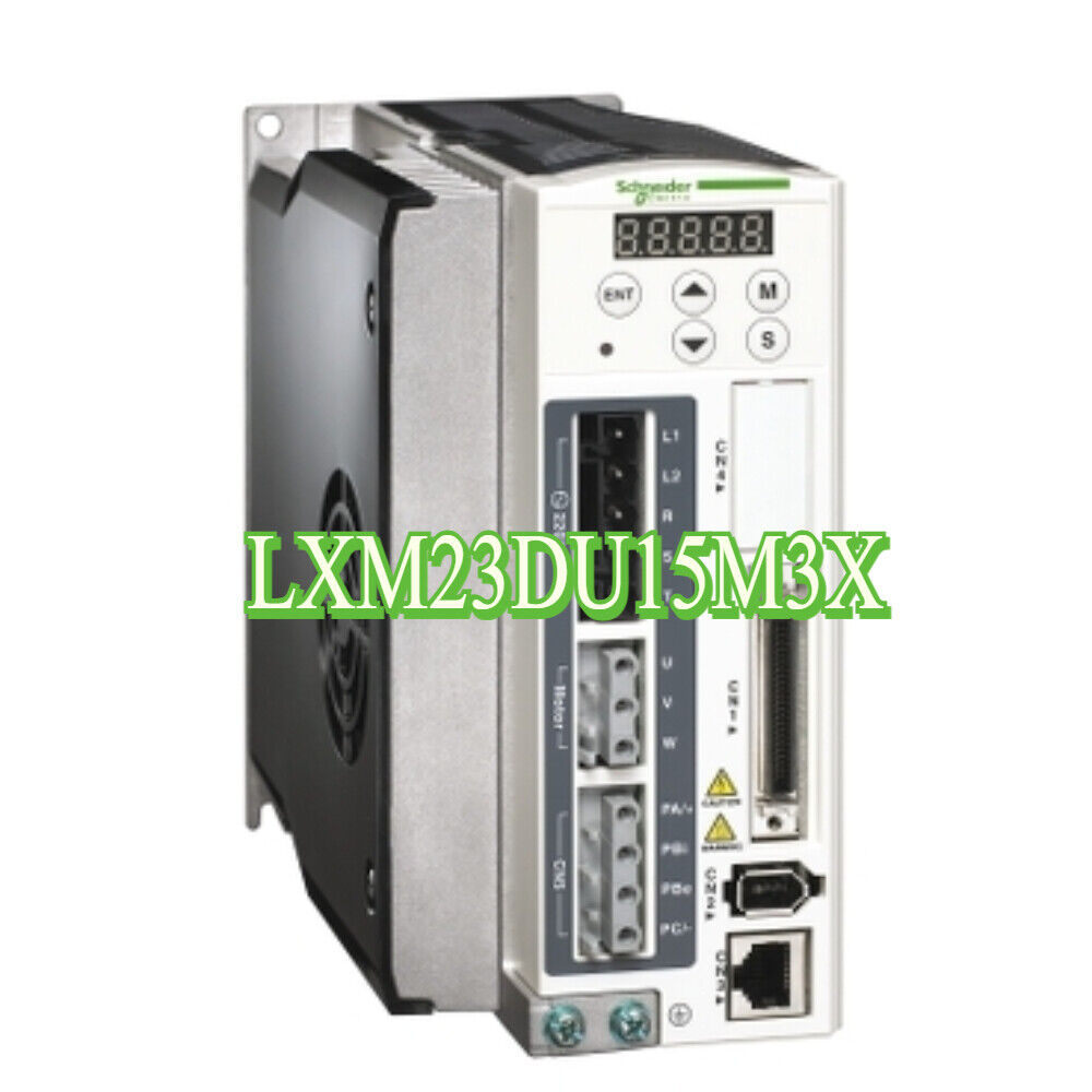 Schneider LXM23DU15M3X servo drive. Industrial automation equipment, new and refurbished.