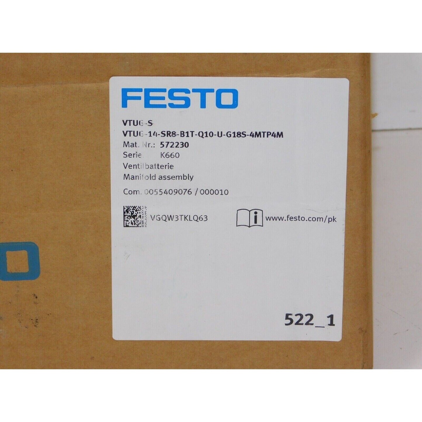 New Festo VTUG-14-SR8-B1T-Q10-U-G18S-4MTP4M Pneumatic Manifold Assembly 572230