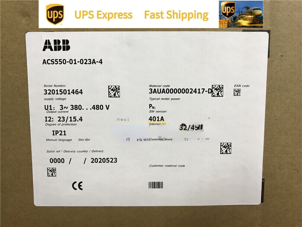 ABB ACS550-01-023A-4 Inverter Label with UPS Express Fast Shipping