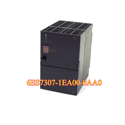 Siemens Simatic S7-300 PS307 Power Supply, 6ES7307-1EA00-0AA0, Black industrial automation equipment with voltage selector.