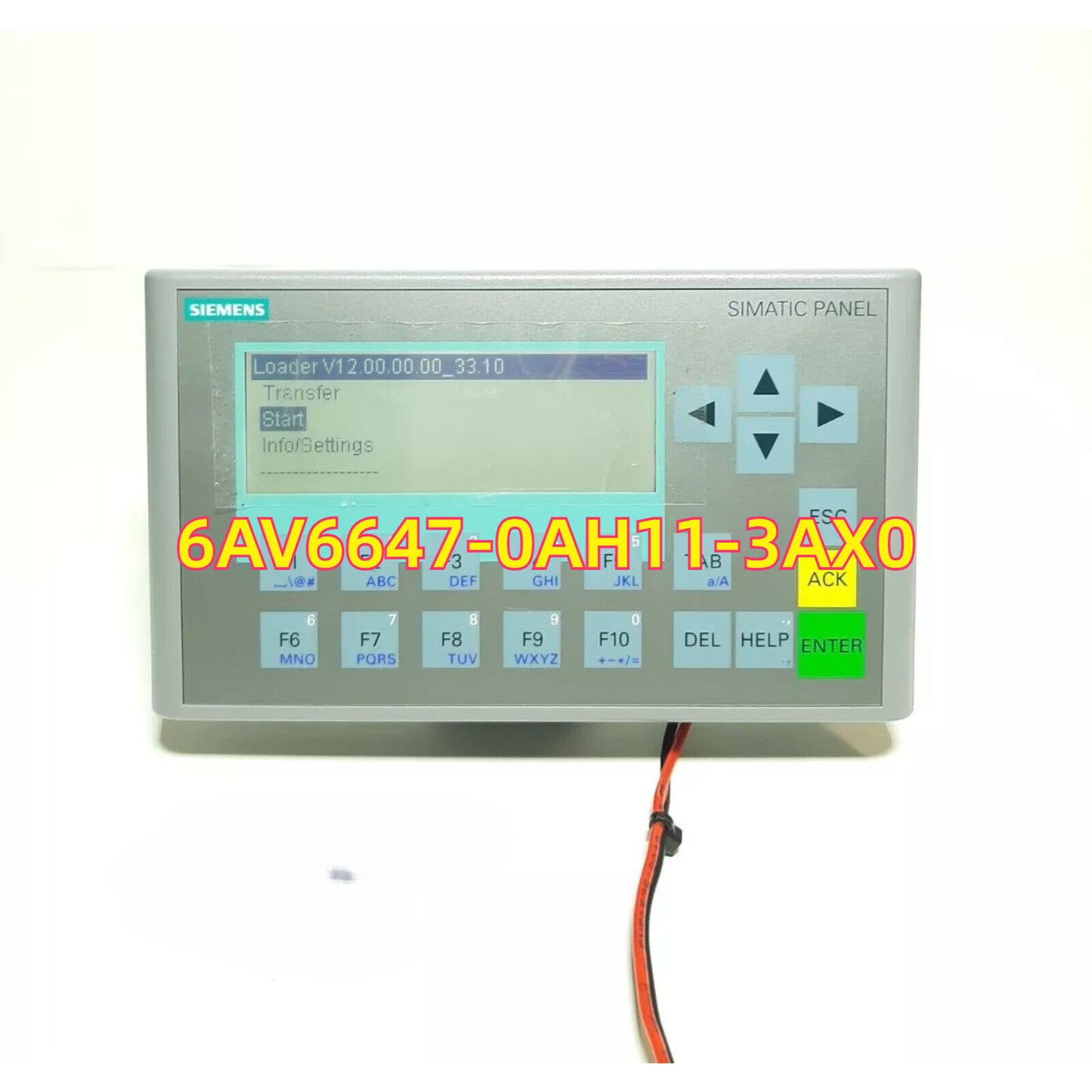 Siemens SIMATIC Panel 6AV6647-0AH11-3AX0 HMI Touch Screen, industrial automation part.