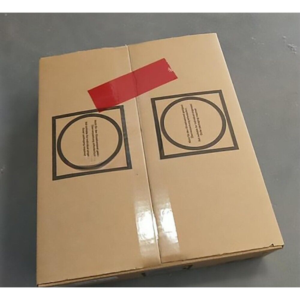 Cardboard box with red tape, B&R servo drive packaging, industrial automation part