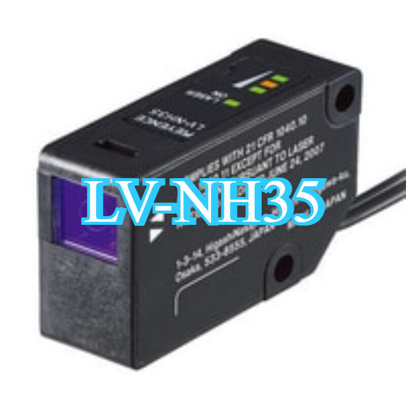 Keyence LV-NH35 laser sensor, black with purple lens, industrial automation part.