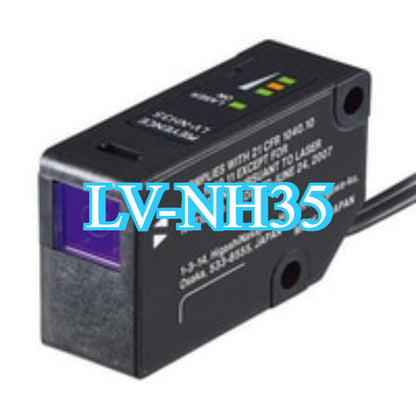 Keyence LV-NH35 laser sensor, black with purple lens, industrial automation part.