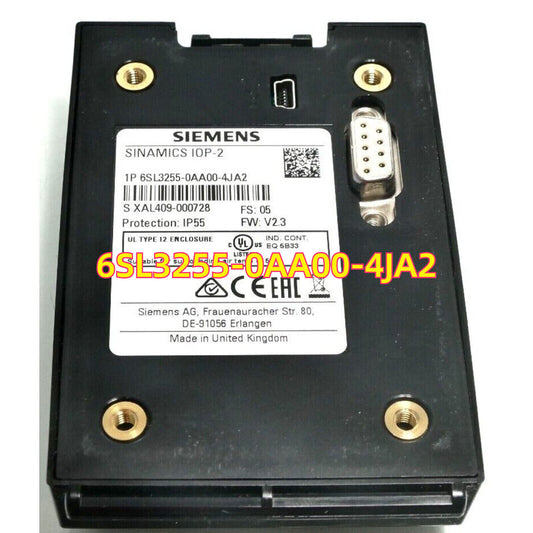 Siemens SINAMICS IOP-2 6SL3255-0AA00-4JA2 Industrial Operator Panel, IP55 Protection, Black Enclosure