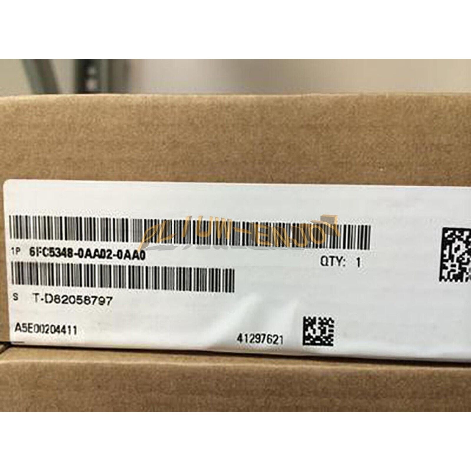 SINUMERIK 840D/810D 6FC5348-0AA02-0AA0 module box, part label with barcode, product quantity of 1.