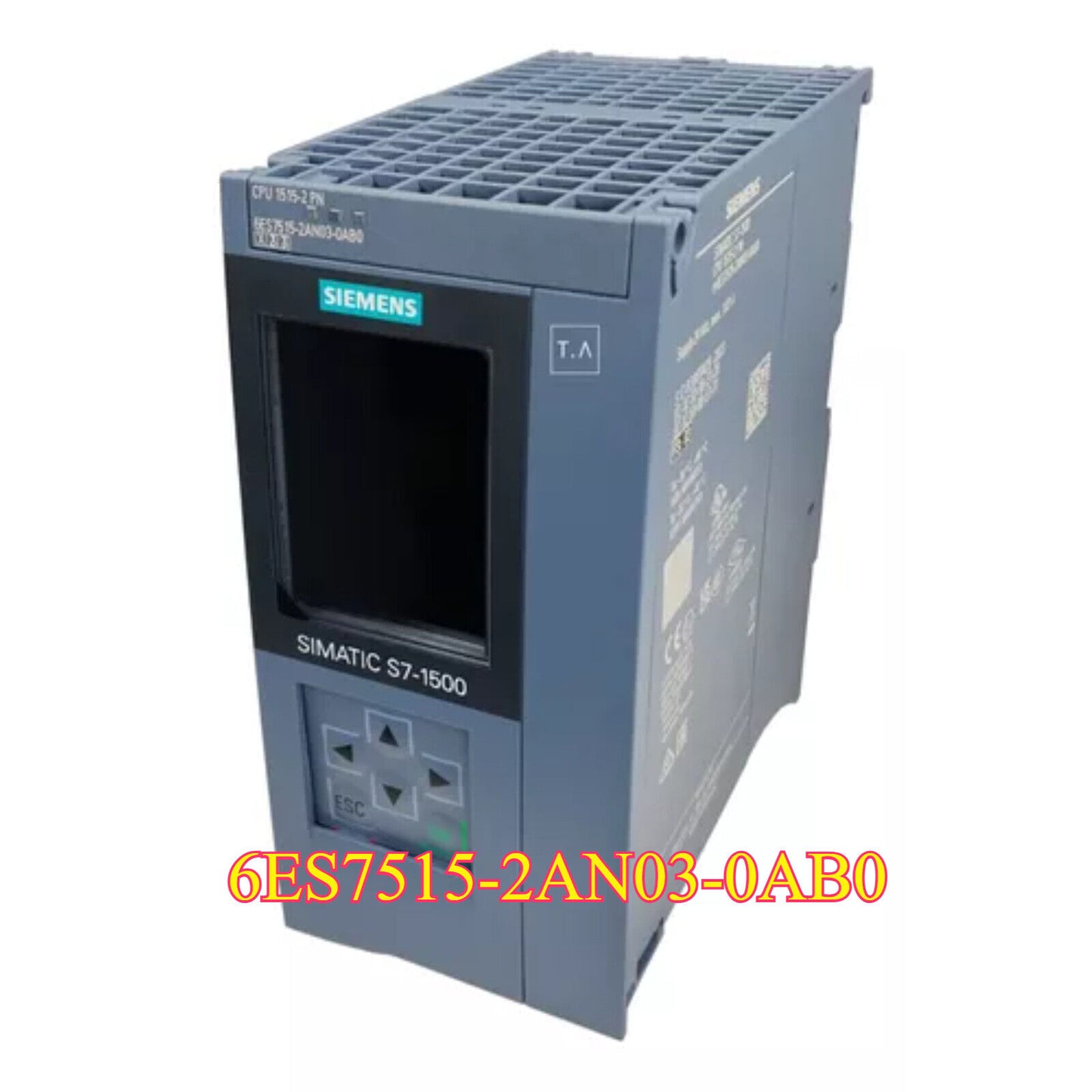 Siemens SIMATIC S7-1500 PLC CPU module, gray industrial automation equipment.