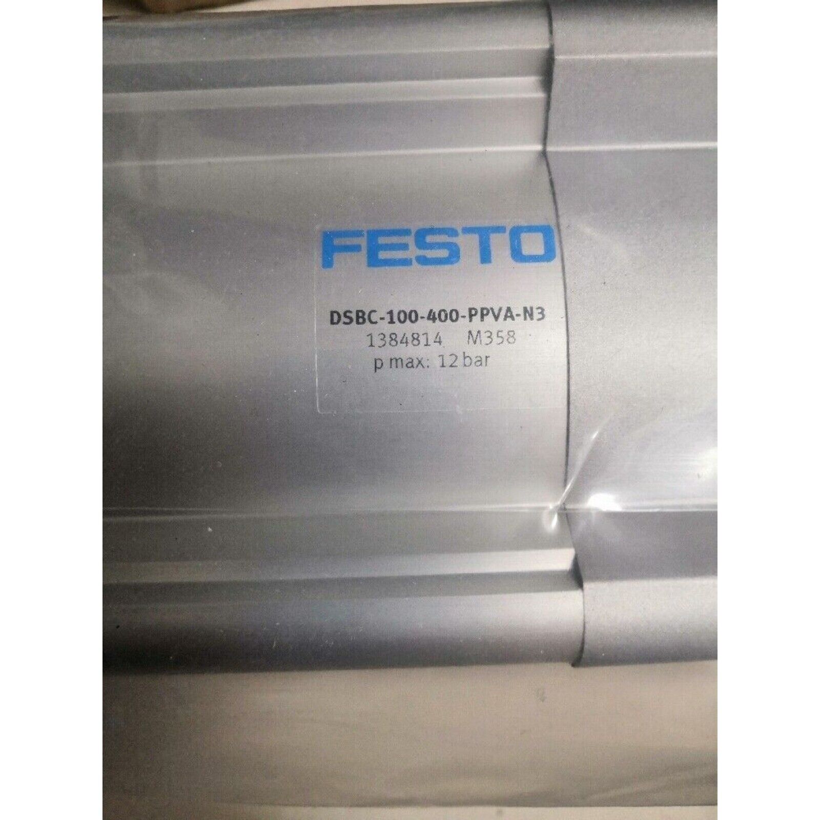 Festo DSBC-100-400-PPVA-N3 Pneumatic Cylinder, industrial automation part, 12 bar max pressure