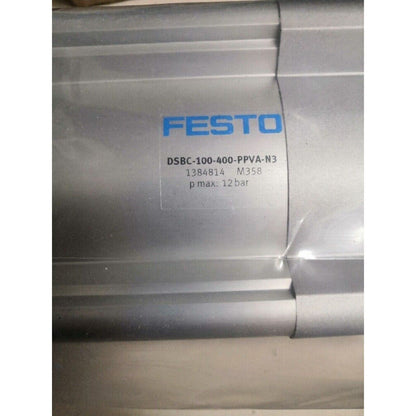Festo DSBC-100-400-PPVA-N3 Pneumatic Cylinder, industrial automation part, 12 bar max pressure