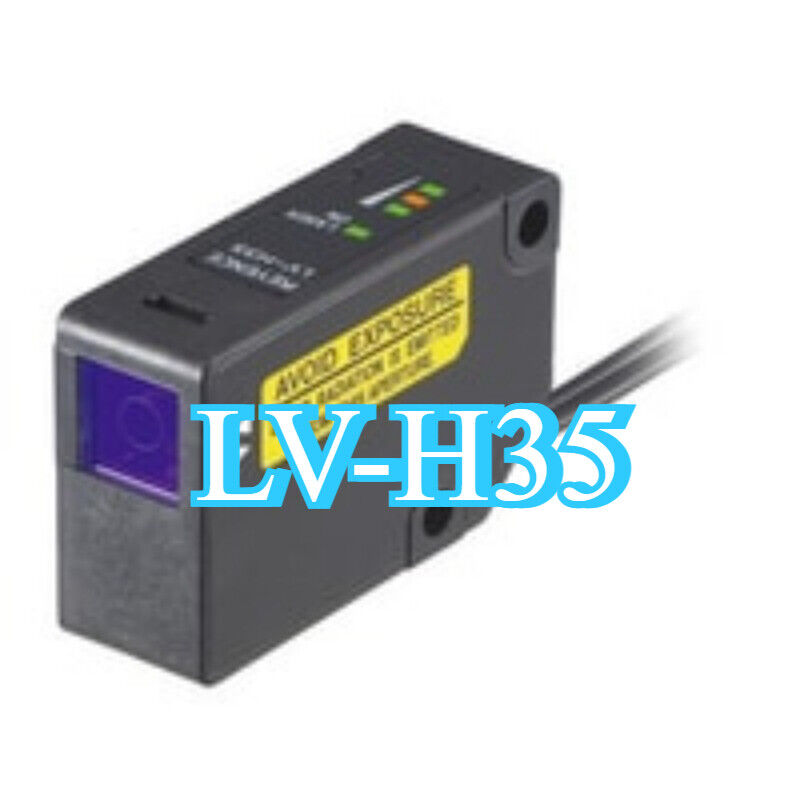 Keyence LV-H35 digital laser sensor, new condition, black casing, with warning label.