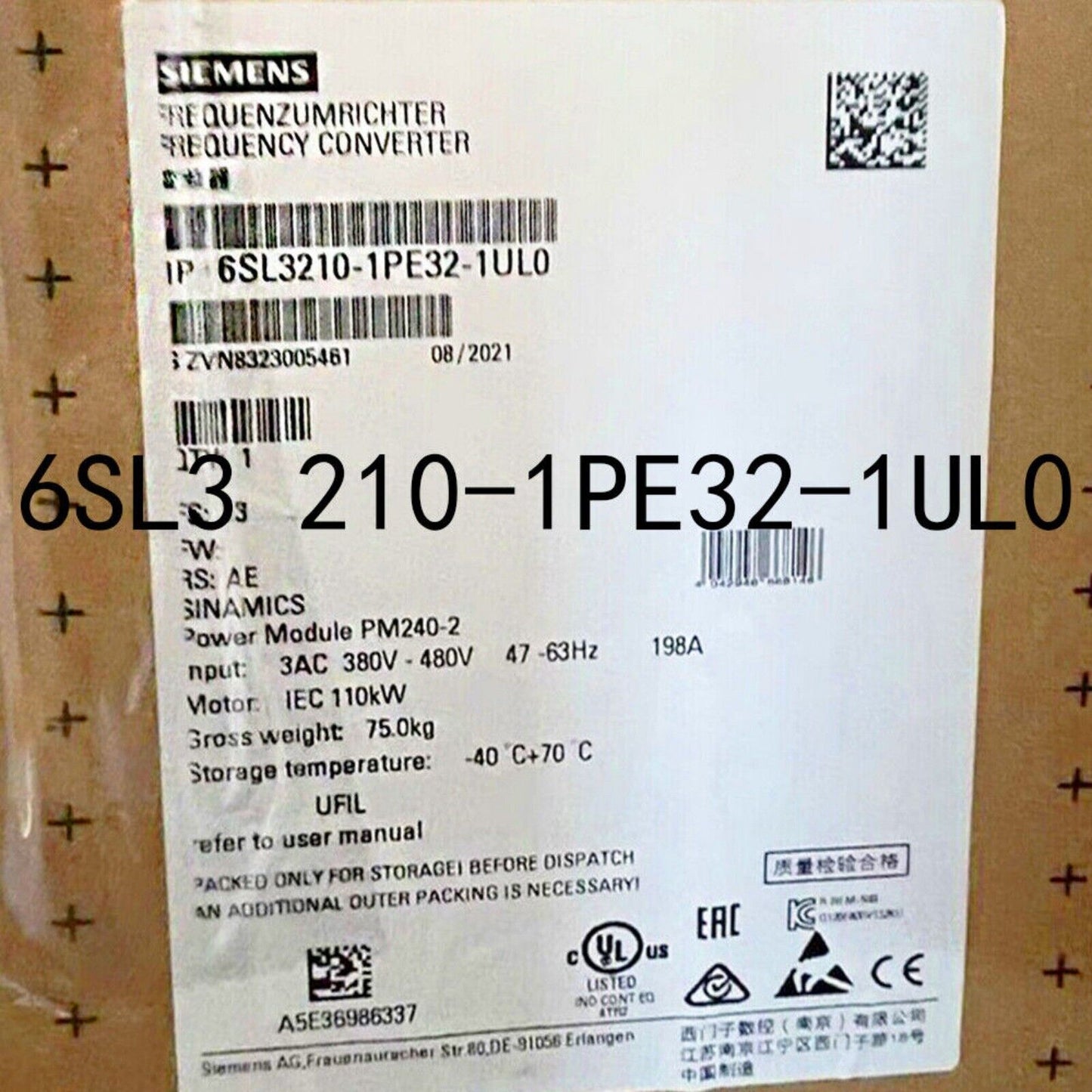 PLC | Siemens | 6SL3 210-1PE32-1UL0 6SL3210-1PE32-1UL0 SINAMICS G120 POWER MODULE
