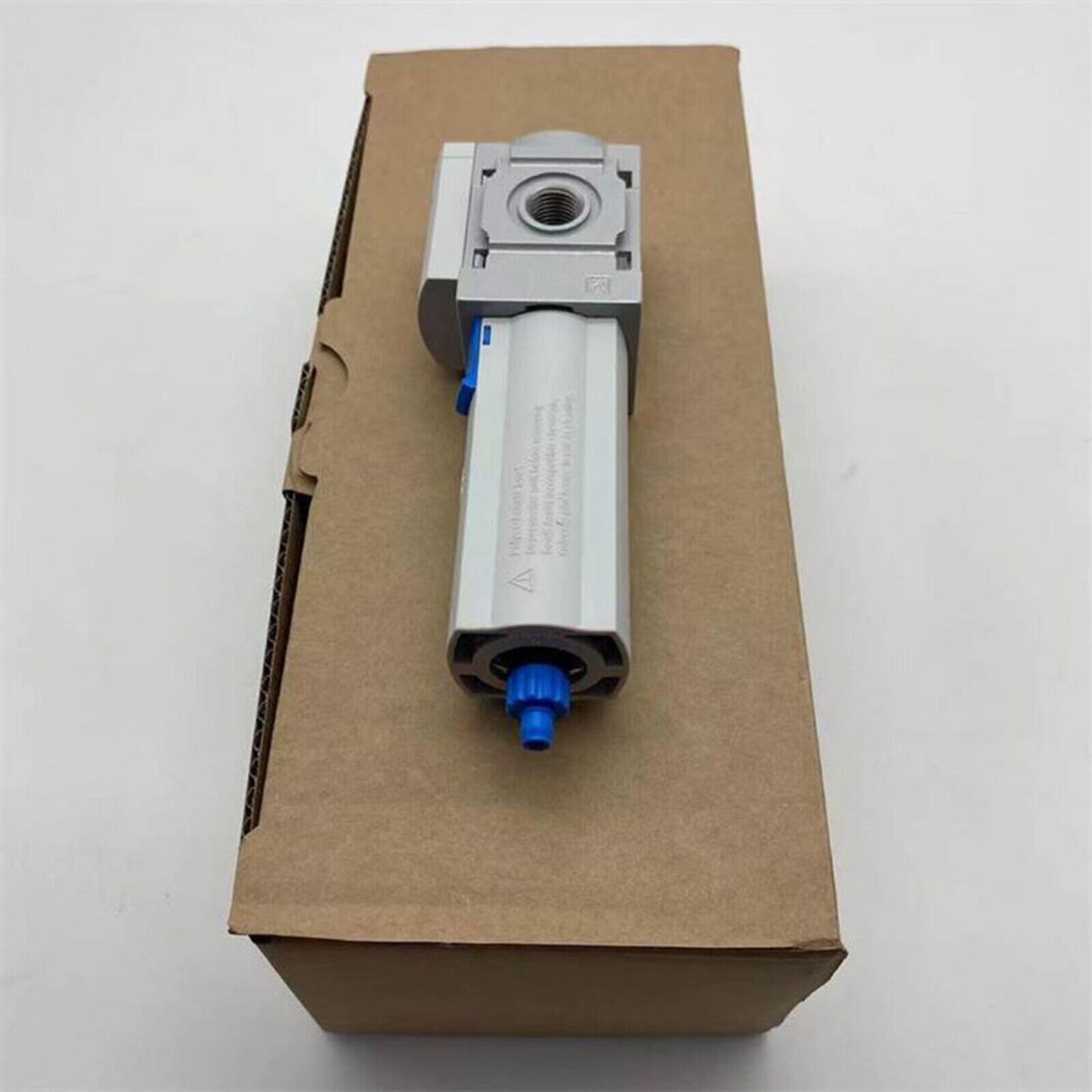 Festo MS4-LF-1/4-CRM compressed air filter in cardboard box, industrial automation part