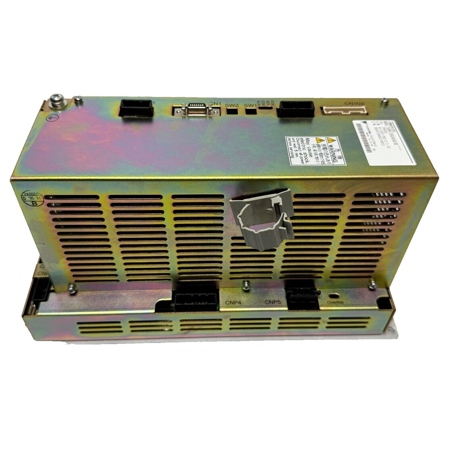 YASKAWA SGDR-C0A040A01B Servo Amplifier, metallic enclosure with warning labels and connectors.