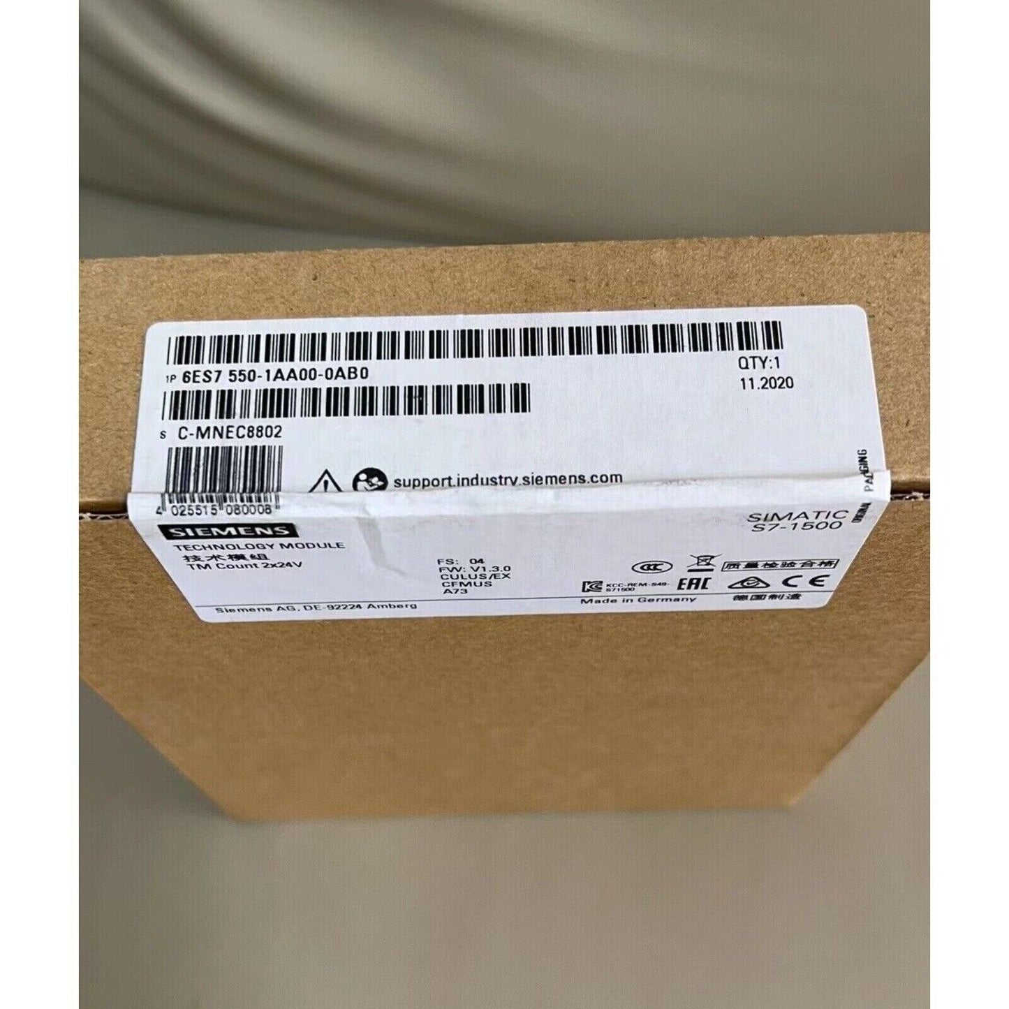 Siemens S7-1500 Counter Module 6ES7 550-1AA00-0AB0 - Product Packaging