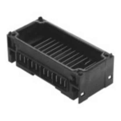 Festo CPX-GE-EV 195742 interlinking block, black plastic housing, industrial automation component.