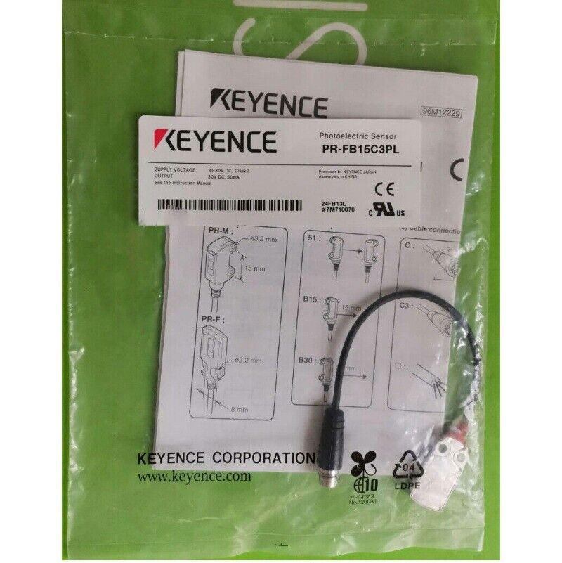 KEYENCE PR-FB15C3PL Photoelectric Sensor in packaging, industrial automation equipment