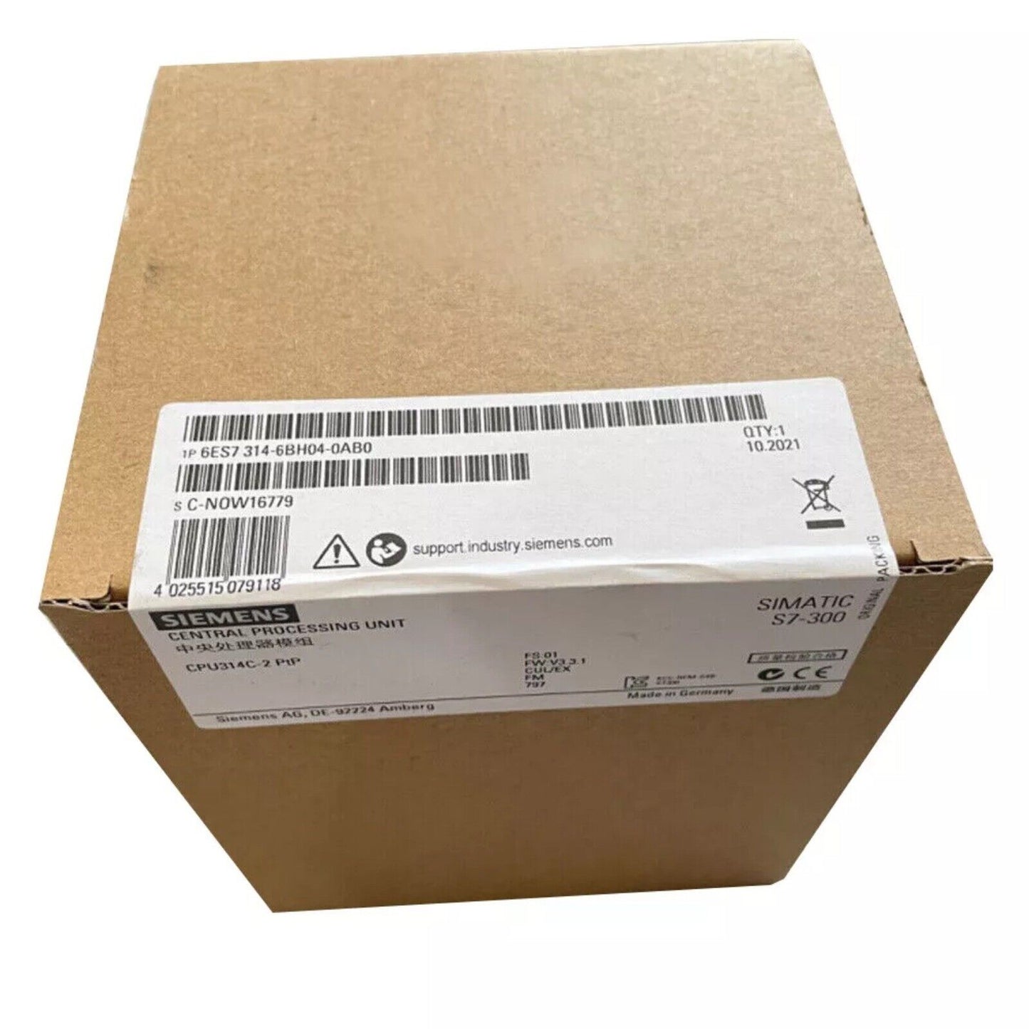 Siemens SIMATIC S7-300 CPU 314C-2 PTP, industrial automation part in box, new.