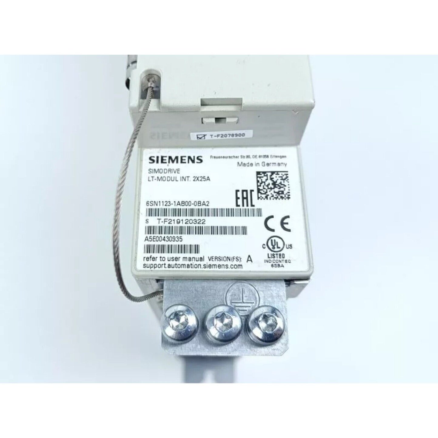 Siemens SINAMICS S120 LT-MODUL INT. 2X25A Drive Controller 6SN1123-1AB00-0BA2, Industrial Automation Part
