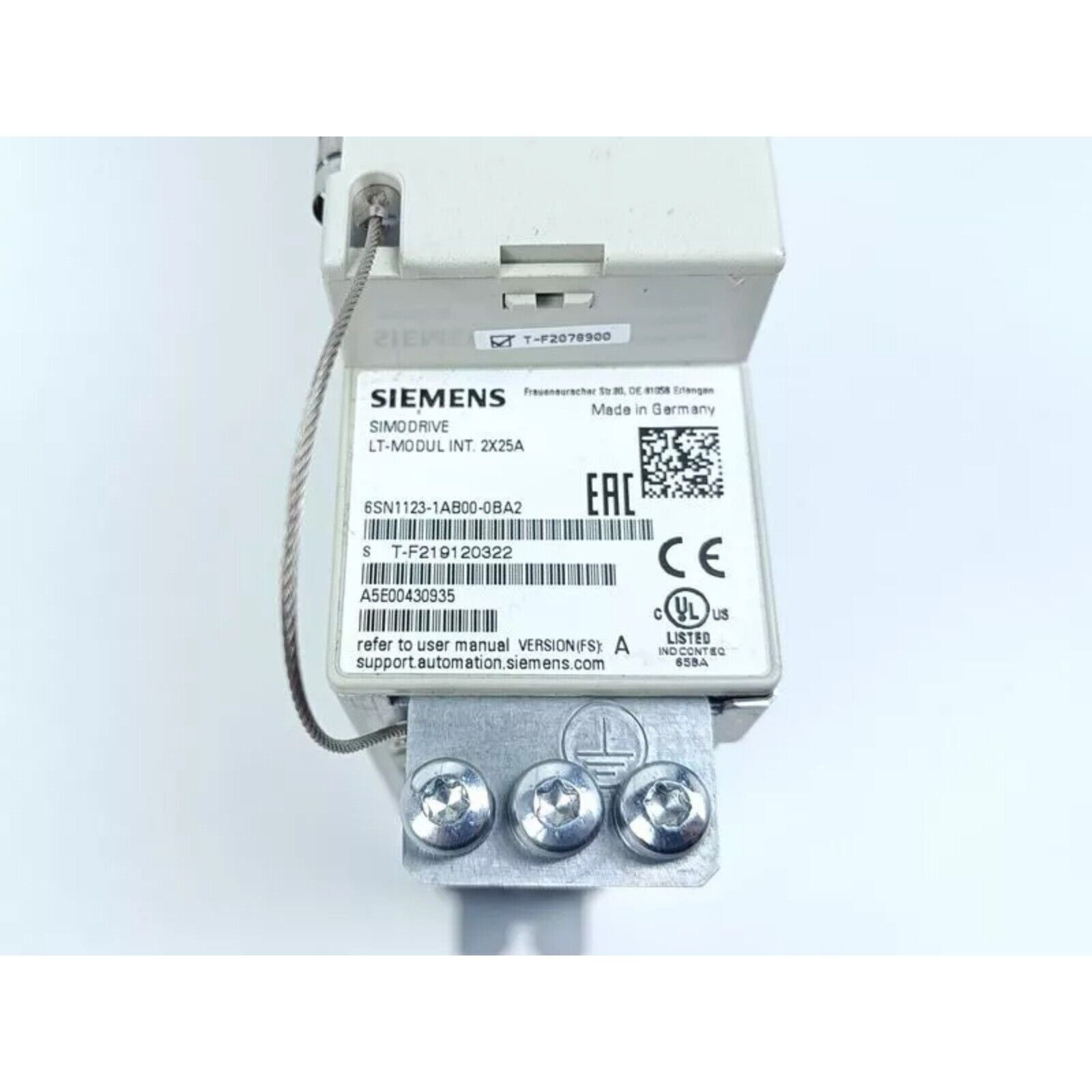 Siemens SINAMICS S120 LT-MODUL INT. 2X25A Drive Controller 6SN1123-1AB00-0BA2, Industrial Automation Part