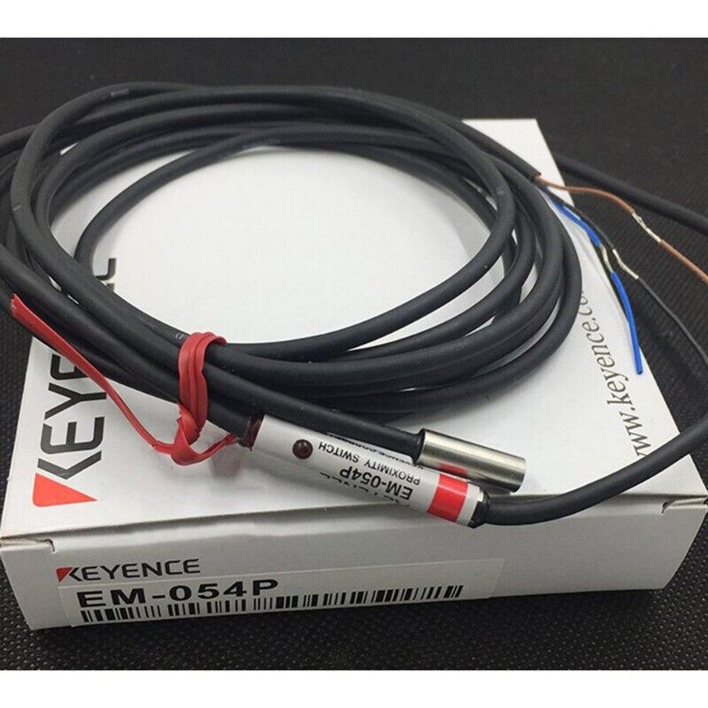 Keyence EM-054P Proximity Switch Sensor, black cable, industrial automation part