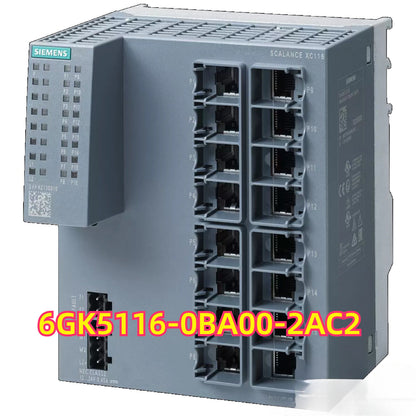 Siemens SCALANCE XC116 unmanaged IE switch, model 6GK5116-0BA00-2AC2, industrial automation part