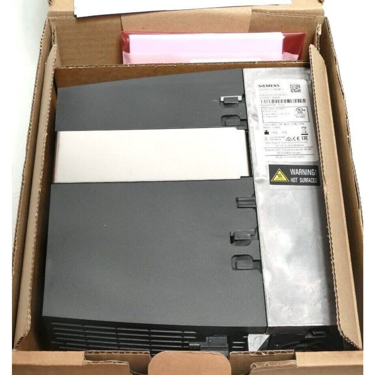 Siemens SINAMICS PM240-2 Power Module in Box, Industrial Automation Part, Warning: Hot Surfaces