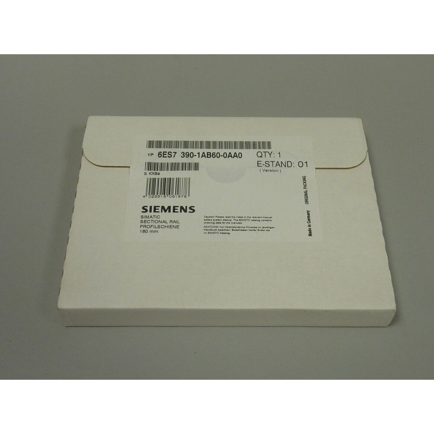 Siemens S7-300 mounting rail 6ES7 390-1AB60-0AA0 in original packaging, 160 mm