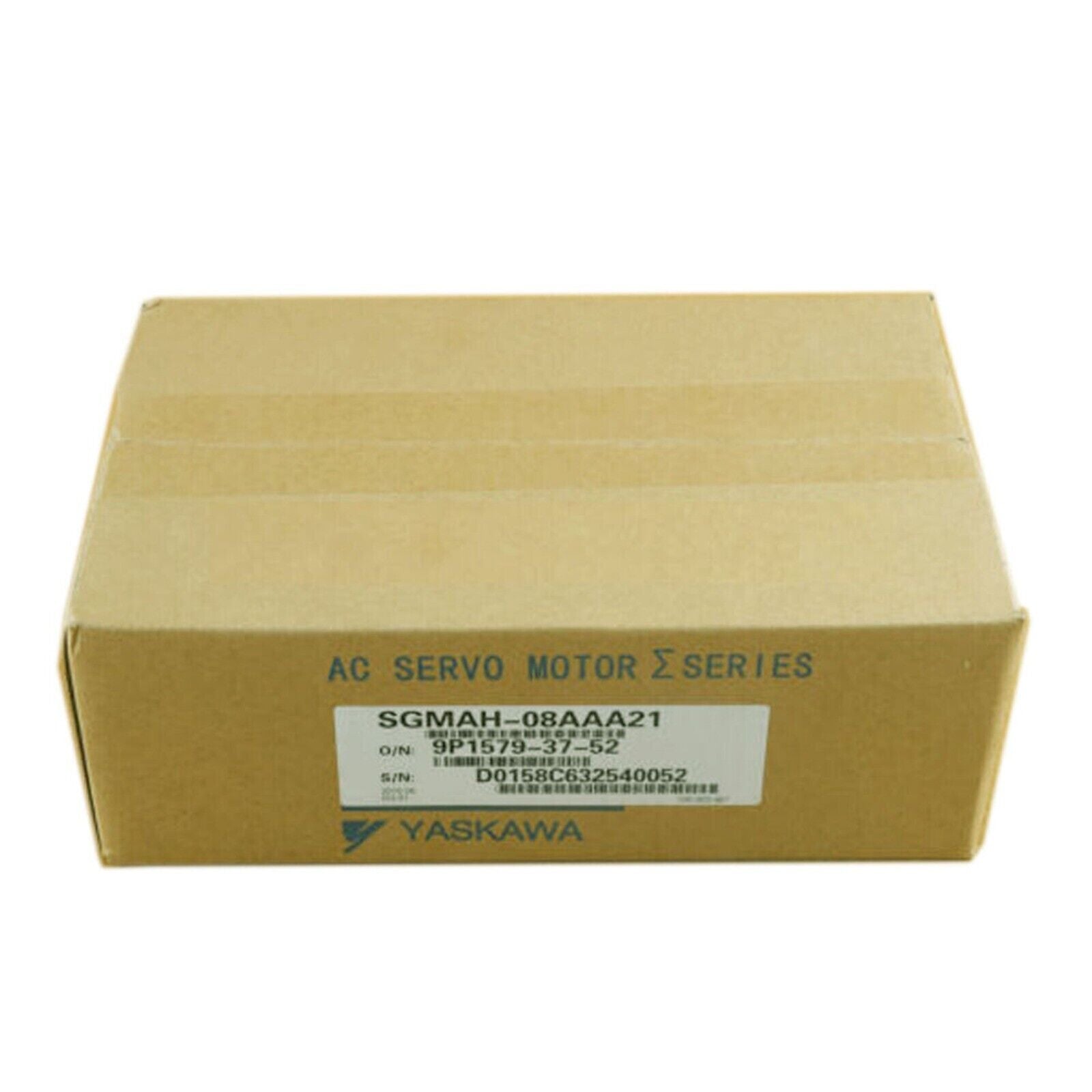 Yaskawa SGMAH-08AAA21 AC Servo Motor in cardboard box, a critical component in industrial automation.