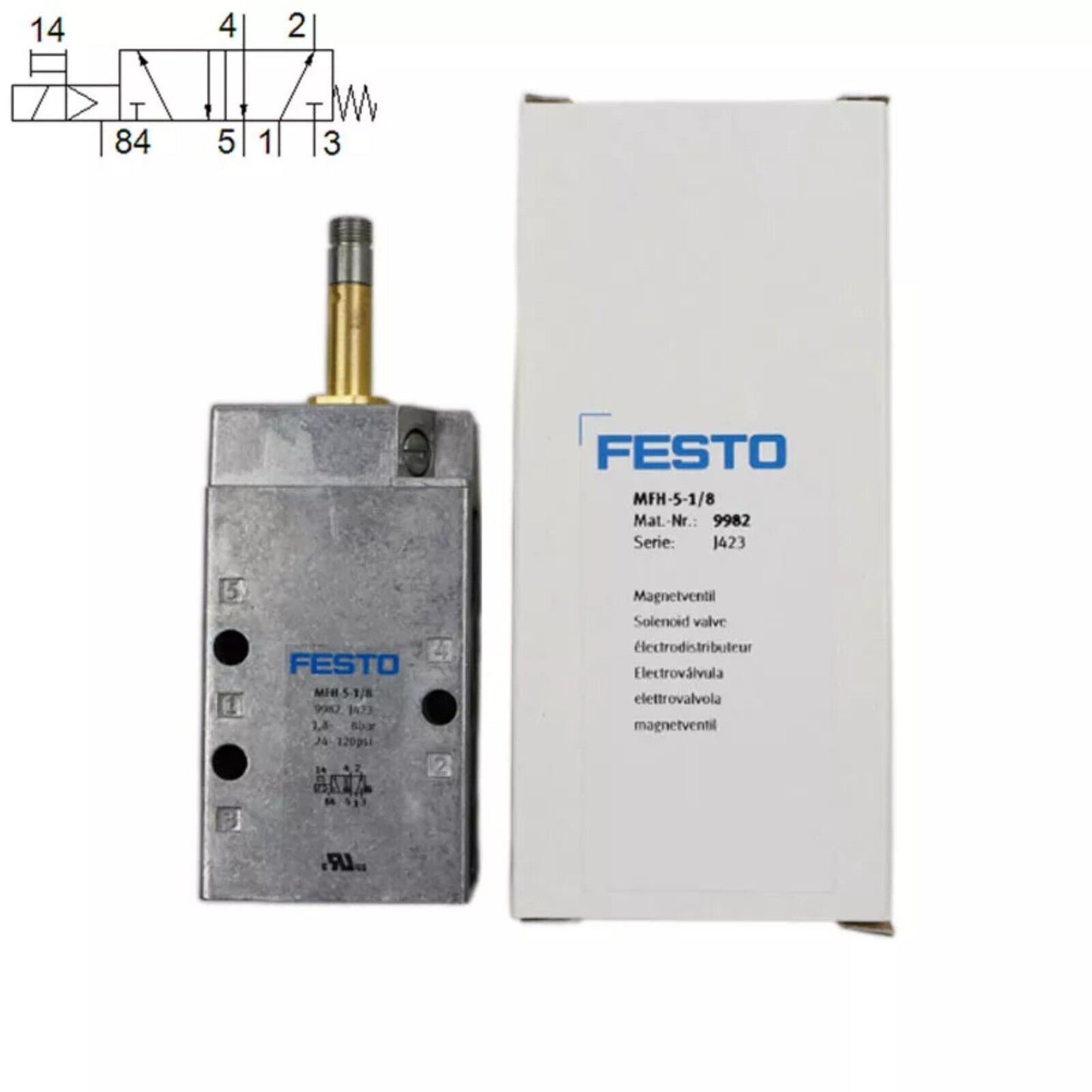 FESTO MFH-5-1/8 Solenoid Valve, pneumatic valve, industrial automation component