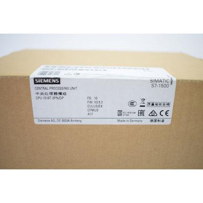 Siemens SIMATIC S7-1500 CPU 1516T-3PN/DP Box. Made in Germany. Industrial automation part.