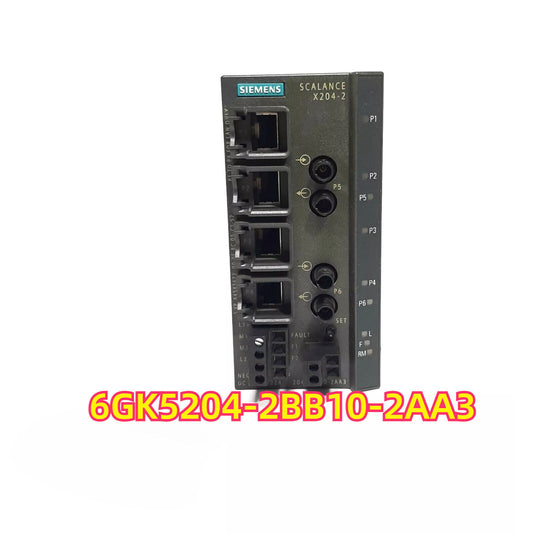 Siemens SCALANCE X204-2 industrial Ethernet switch, 6GK5204-2BB10-2AA3, 8 Gigabit ports, for industrial automation networks.