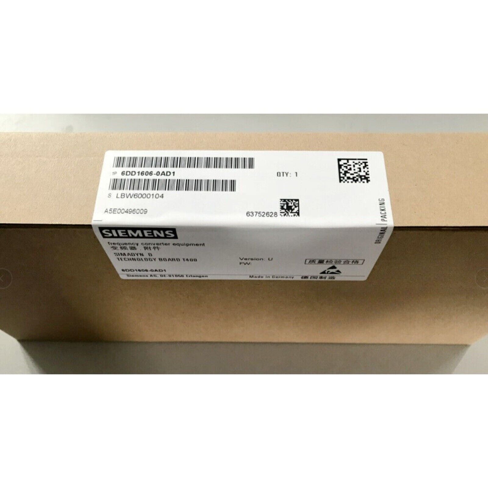 Siemens 6DD1606-0AD1 SIMADYN D Technology Board in packaging, industrial automation part.