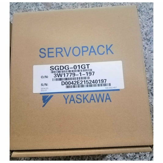 YASKAWA SGDG-01GT Servo Drive in a brown cardboard box, new condition, ready to ship
