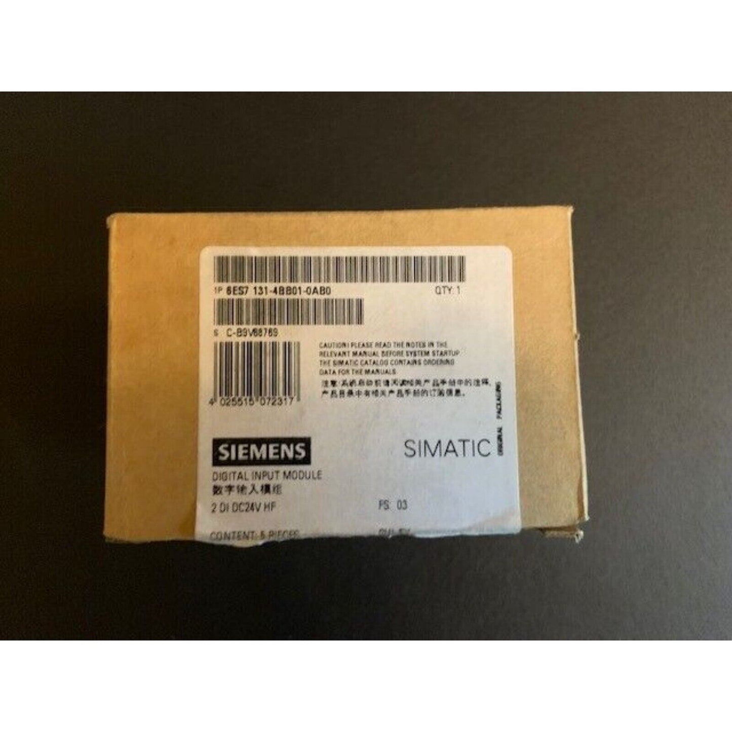 Siemens SIMATIC DP Module 6ES7 131-4BB01-0AB0, Digital Input Module, industrial automation component.