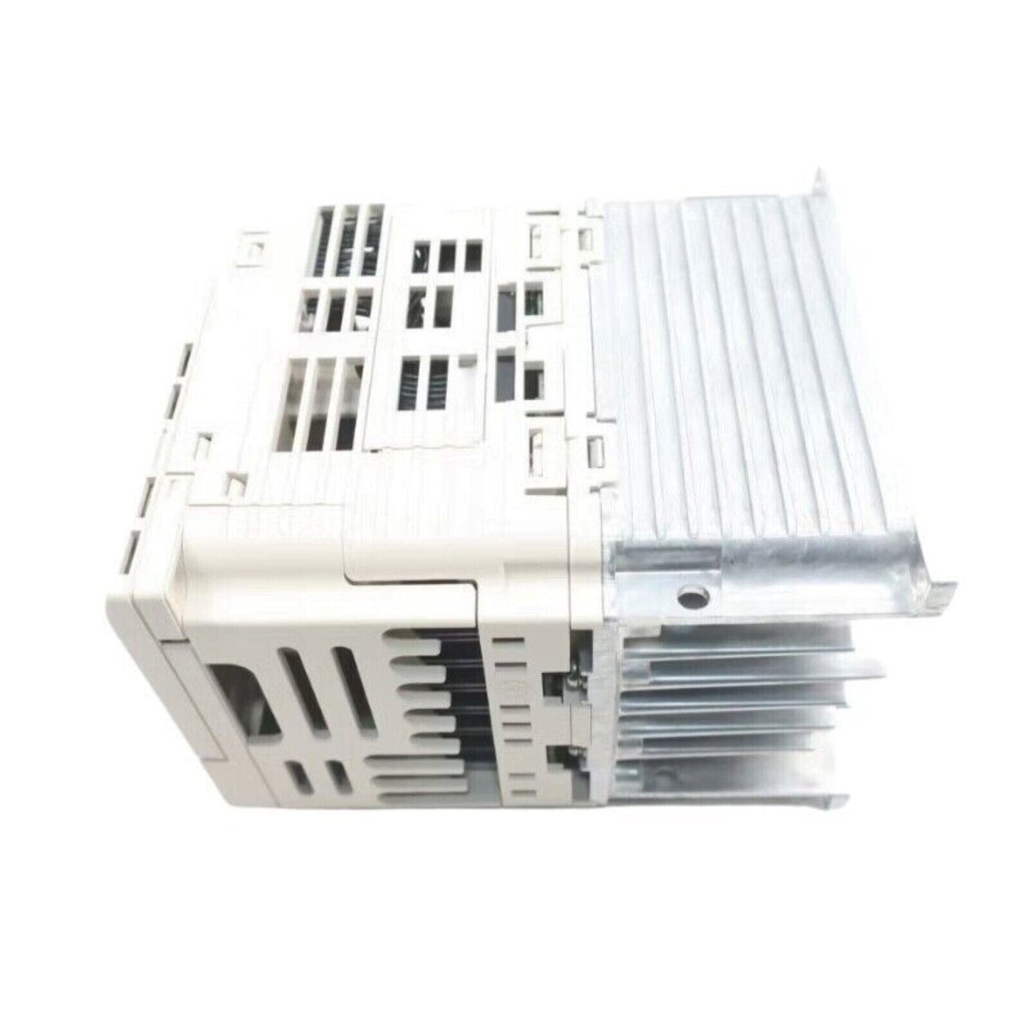 YASKAWA CIMR-VU4A0005BAA frequency inverter, industrial automation part, white and silver design.