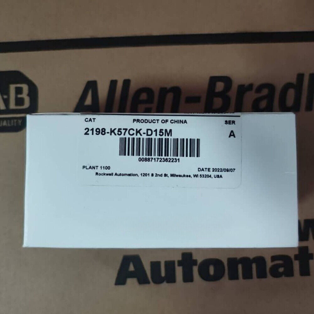 Allen-Bradley 2198-K57CK-D15M Kinetix 5700 barcode label, product of China, Rockwell Automation