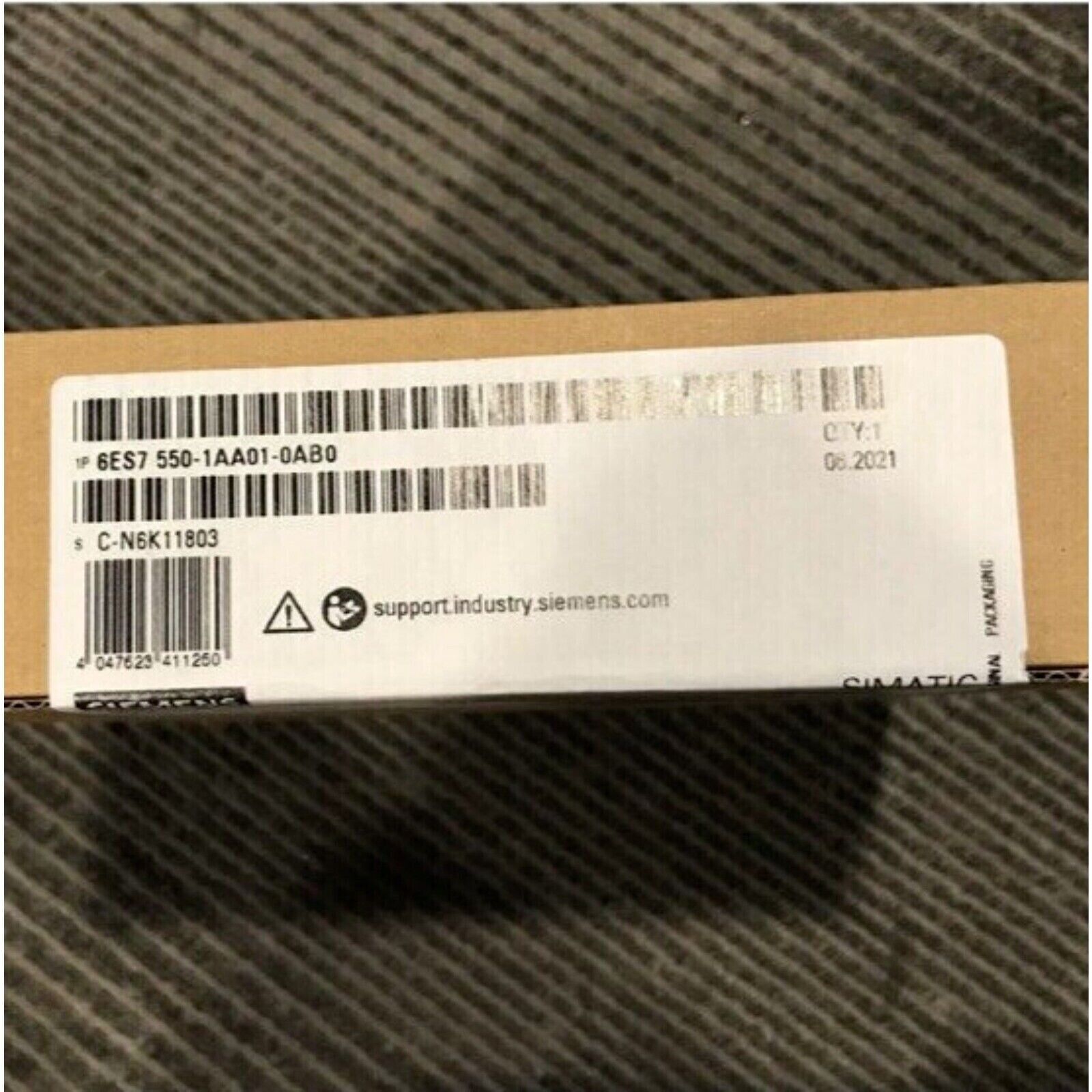 Siemens S7-1500 TM Counter Module packaging label, 6ES7 550-1AA01-0AB0, industrial automation part.