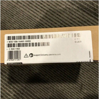 Siemens S7-1500 TM Counter Module packaging label, 6ES7 550-1AA01-0AB0, industrial automation part.
