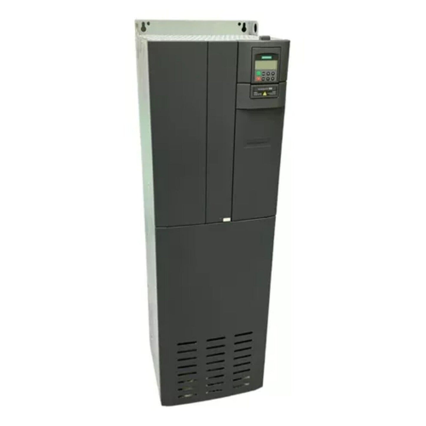 Siemens MICROMASTER 430 drive, black casing with digital display, industrial automation part.