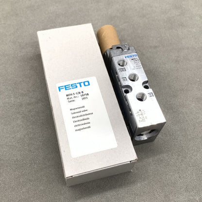 FESTO MFH-5-1/8-B Solenoid Valve with box, industrial automation part.