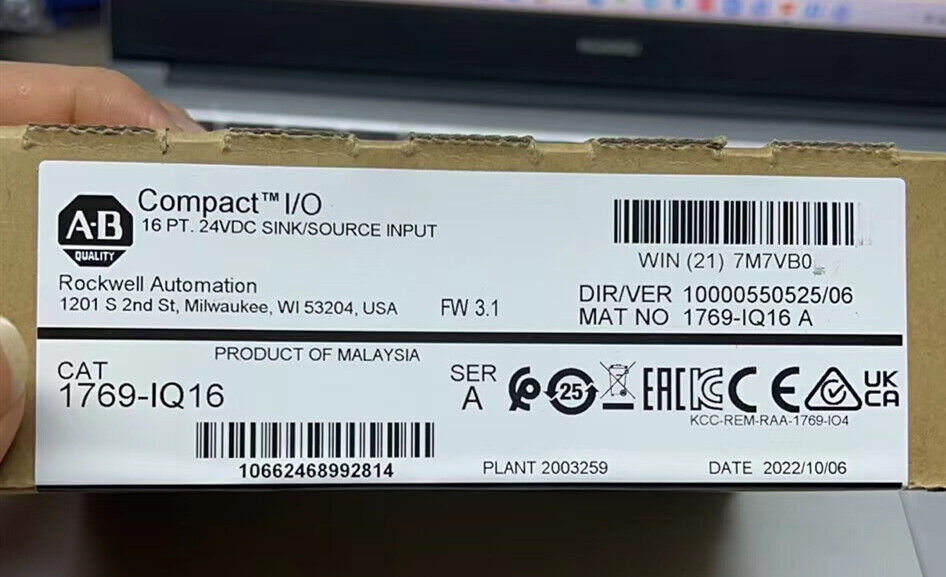 New Factory Sealed AB 1769-IQ16 /A CompactLogix 16 Pt 24VDC Input Module US ! AB