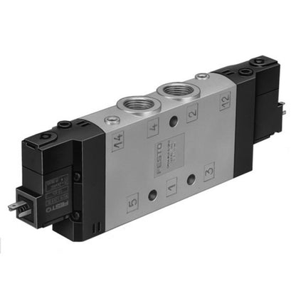 Festo CPE24-M1H-5/3G-3/8 solenoid valve, industrial automation part, silver and black