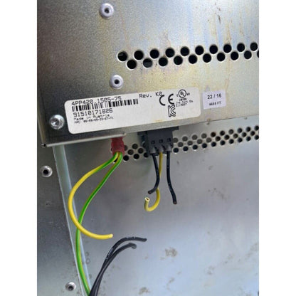B&R 4PP420.1505-75 Panel PC rear view, showing connectors and model details for industrial automation parts.