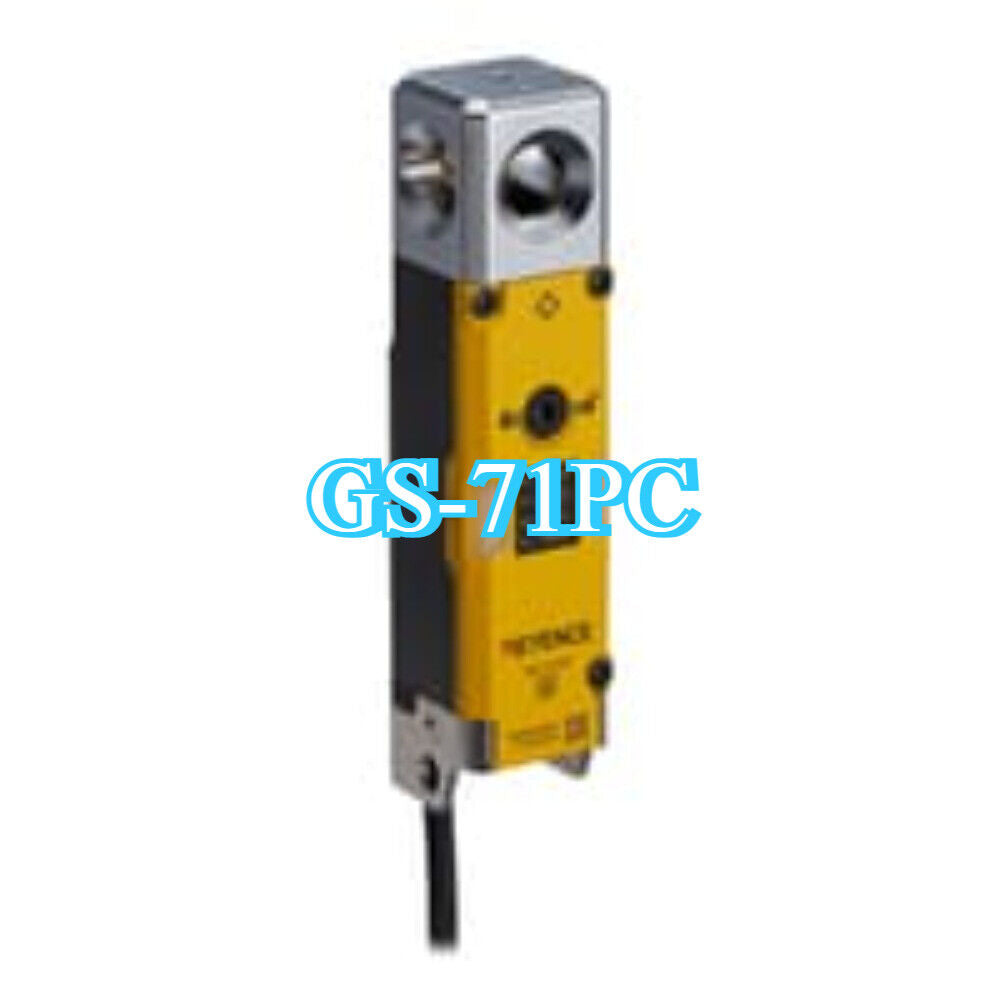 KEYENCE GS-71PC Safety Interlock Door Switch. Yellow and black industrial sensor.