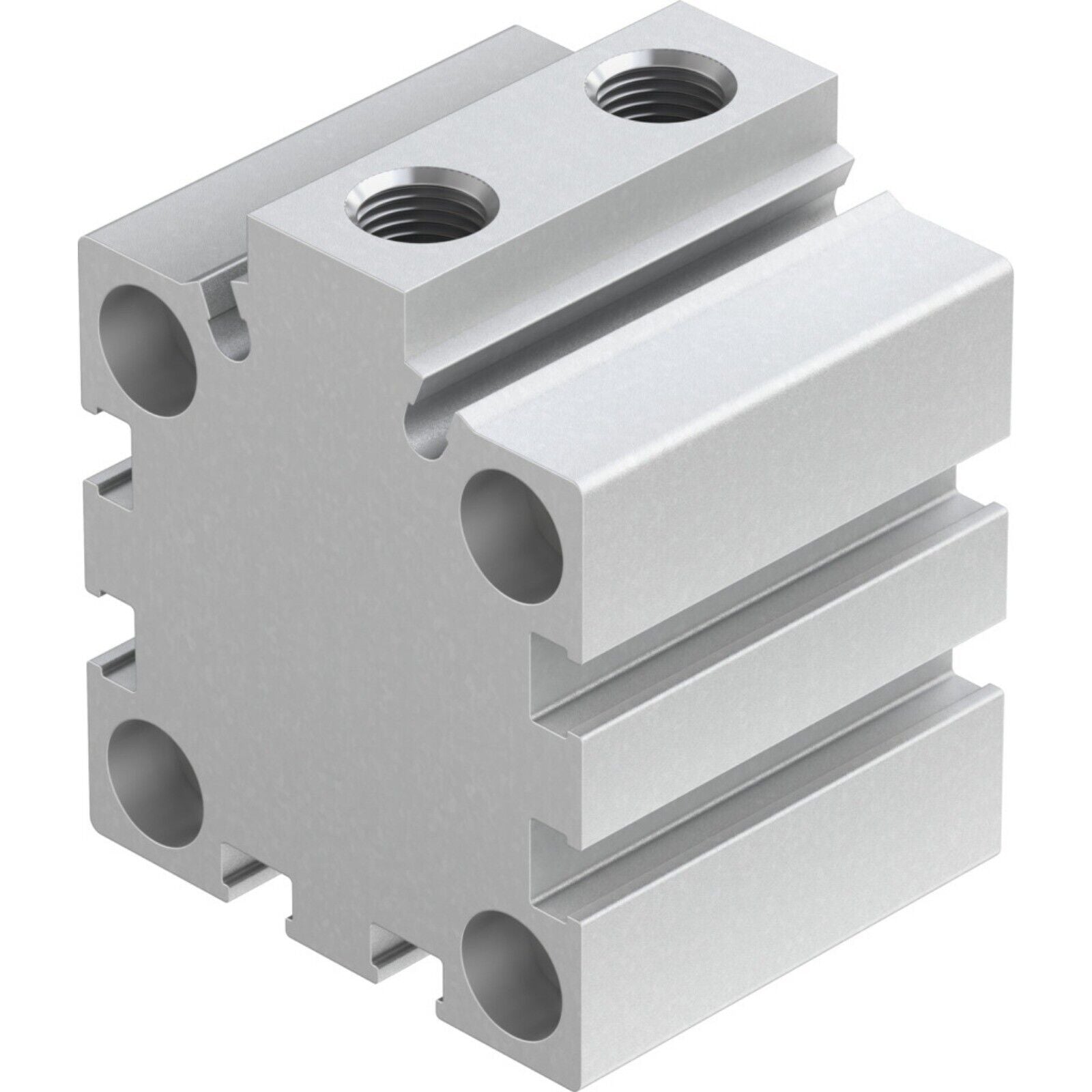 Festo ADVC-32-10-I-P Short Stroke Cylinder - Silver pneumatic component for industrial automation.