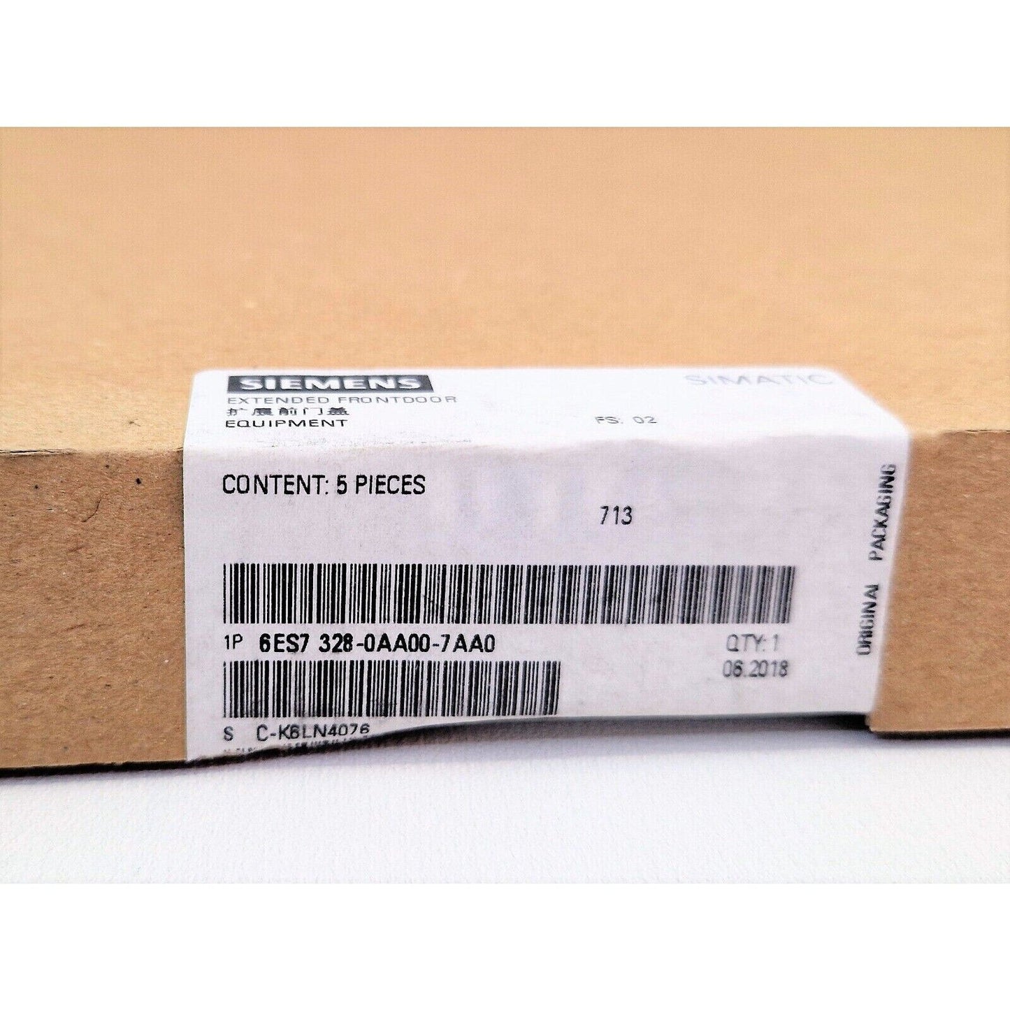 Siemens SIMATIC S7-300 front door module packaging, 6ES7 328-0AA00-7AA0, industrial automation part, content: 5 pieces.