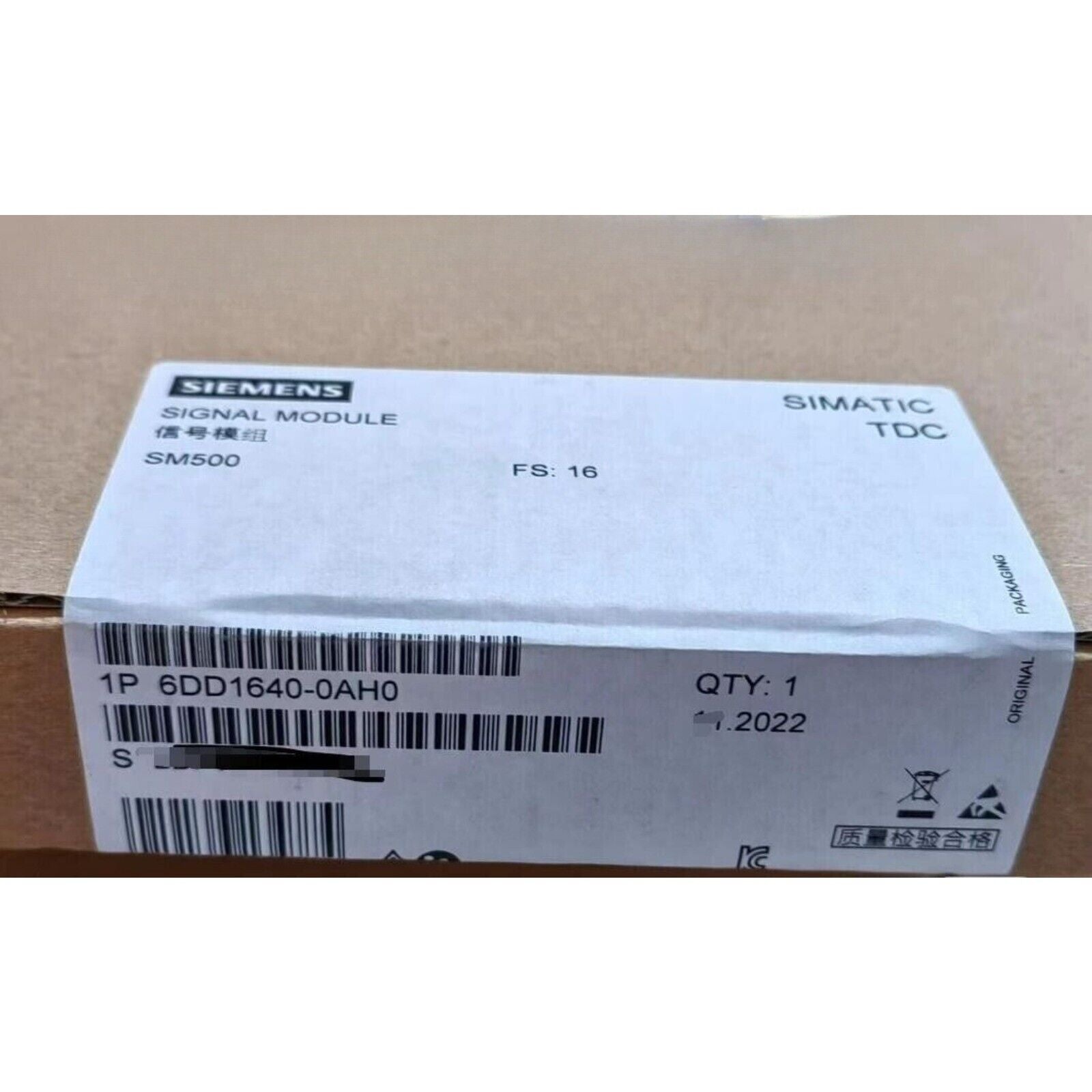 Siemens SIMATIC TDC Signal Module 6DD1640-0AH0, product packaging with label.