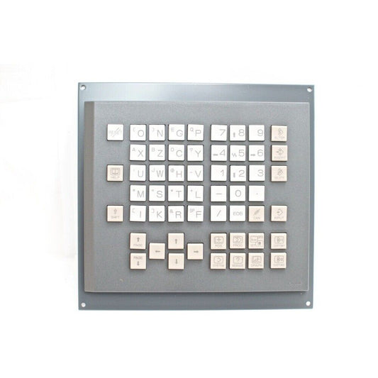 FANUC A02B-0319-C125#T keypad, grey panel with white keys. Industrial automation part.