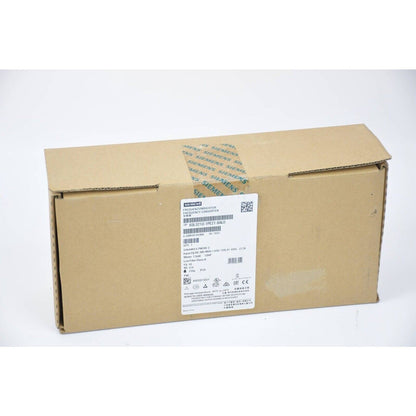 Siemens SINAMICS G120C frequency inverter in a cardboard box, model 6SL3210-1PE21-8AL0, new industrial automation part.